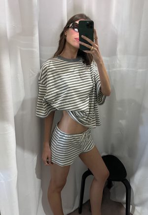 KOURT BLOOMERS - ASH STRIPE