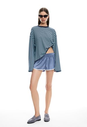 BLOOM LONG SLEEVE - NAVY SEA STRIPE