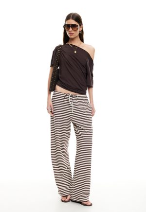 BLOOM PANT - DARK CHOCOLATE STRIPE
